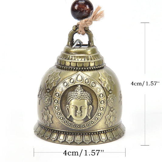Hot 1PCS Feng Shui Wind Chime – Lucky Blessing Buddha Statue Pattern Bell for Good Fortune